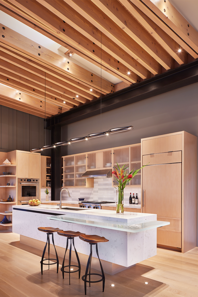 El diseño de una casa con una cocina para disfrutar de las vistas de su entorno